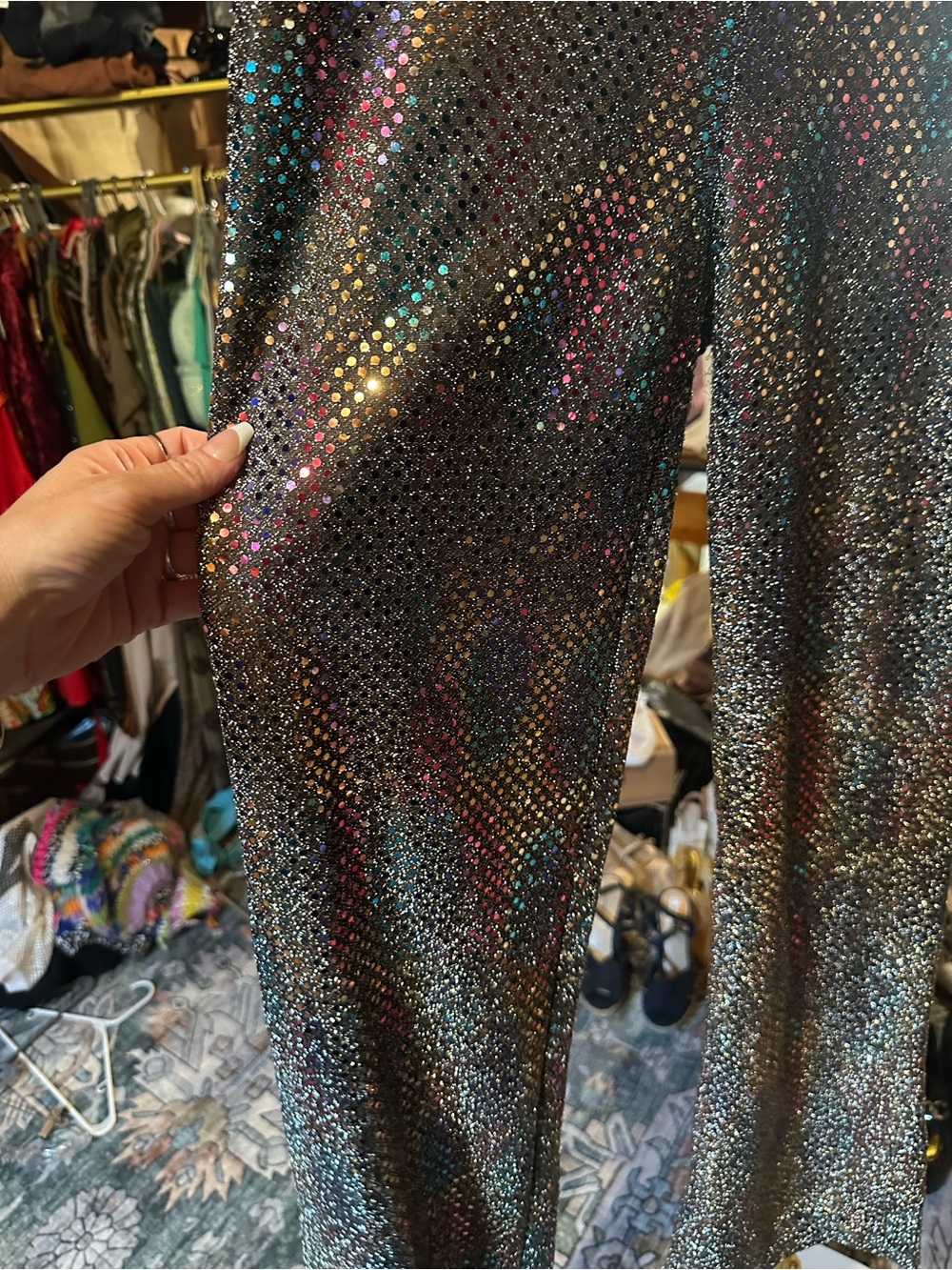 To the Max! Black Sequin Party Top with Multicolored Sparkle - Picture 2 of 4
